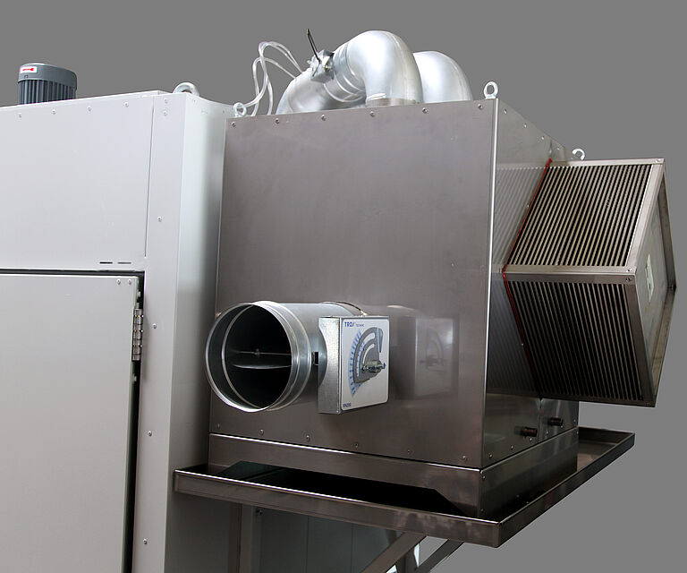 Edelstahl-Kreuzstromwaermetauscher mit Frischluftvolumenstromregelung