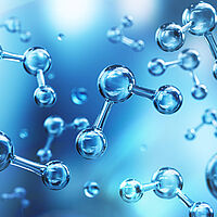 Close-up-Bild Wassermolekulmodell