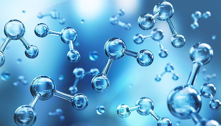 Close-up-Bild Wassermolekulmodell