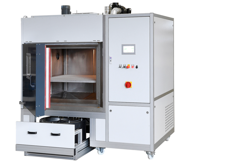 Geöffnete Kammer für Schwallwassertest