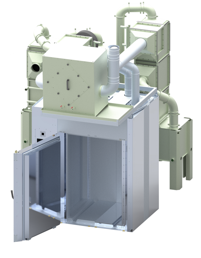 Industrieofen mit 4-stufiger Kondensationsanlage mit integrierter Rekuperation Industrieofenanlage